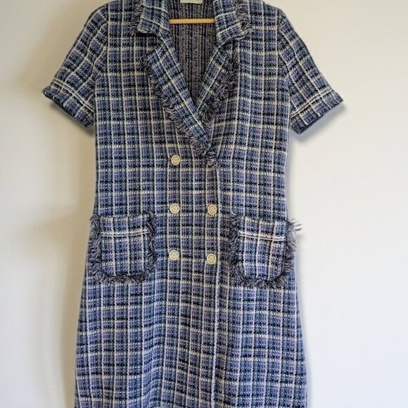 Sandro Ludivine Double Breasted Tweed Mini Dress NWT Size 38 US Size 6 or S - Picture 4 of 16